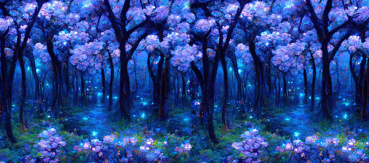 Blue Cherry Blossom Image
