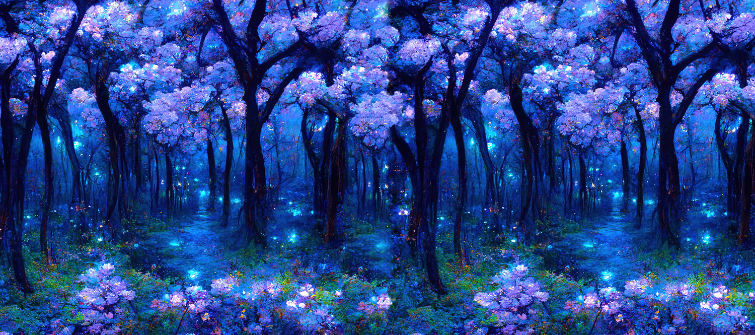 Blue Cherry Blossom Image